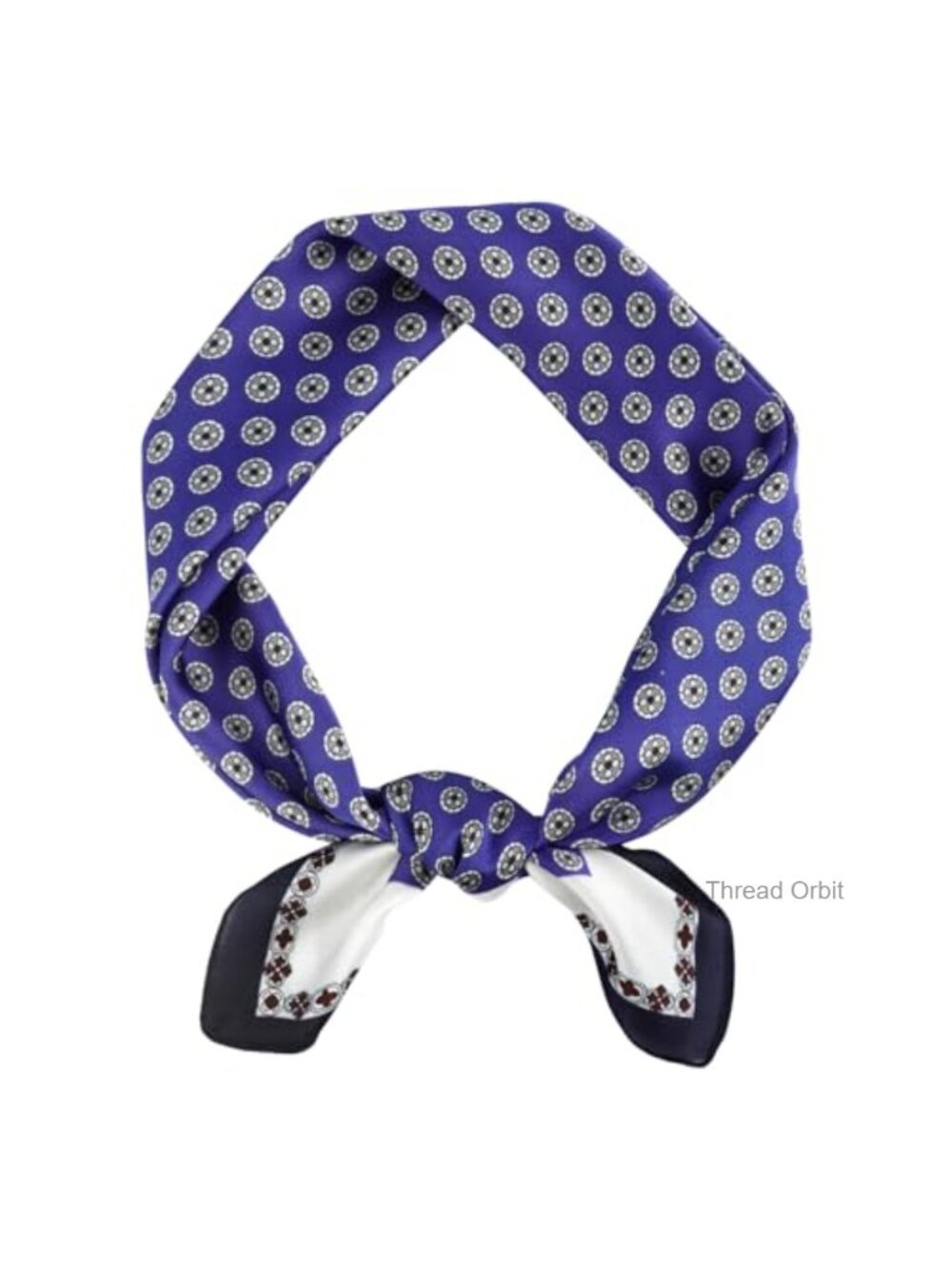 Polyester Silk Feel Square Scarf Bandana Neckerchief Classic Pattern
